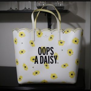Kate Spade White Oops A Daisy Large Leather Tote